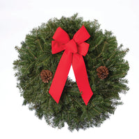 B. 16" Mini Wreath With Large Bow & Pine Cones
